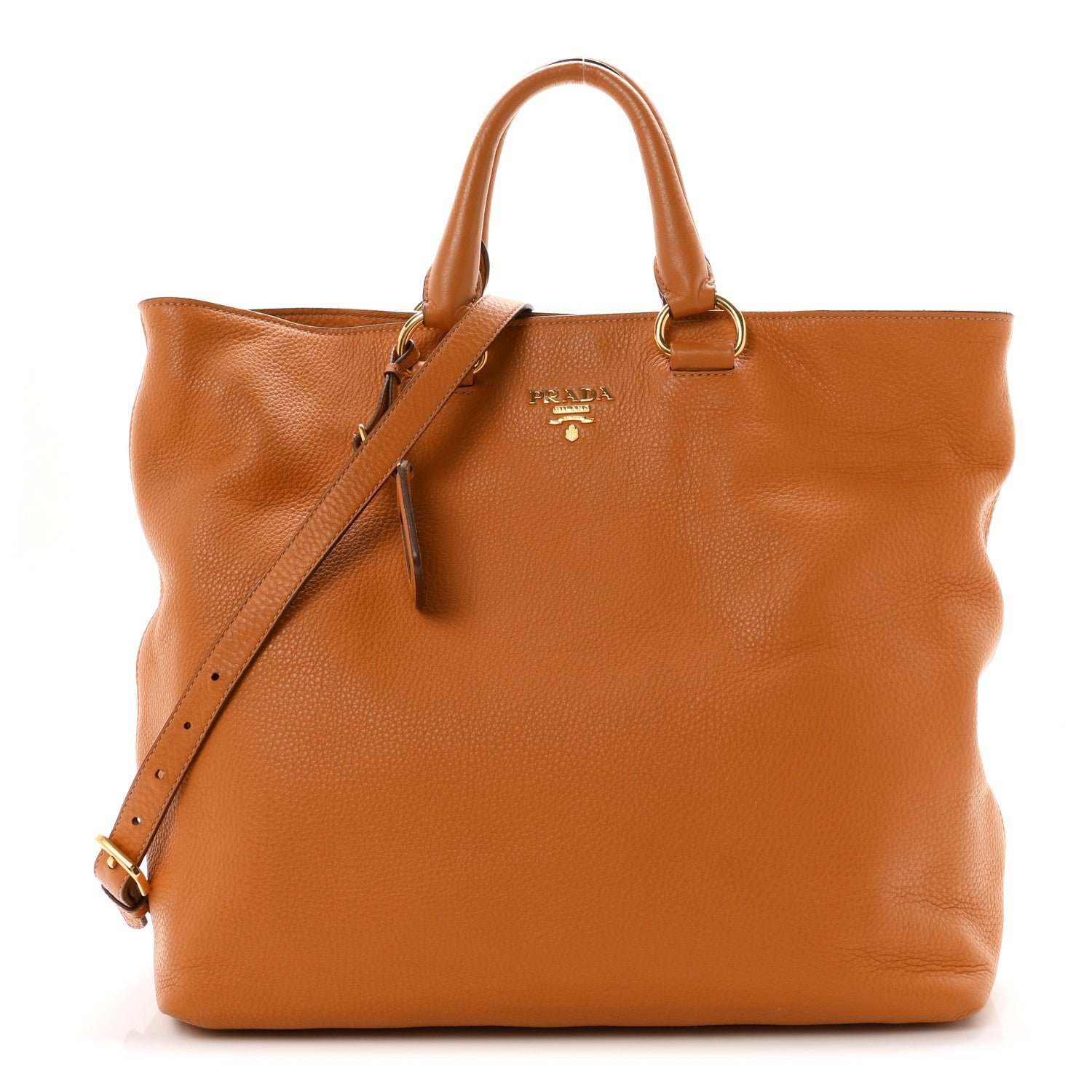 Prada Vitello Daino Shopping Tote Ambra