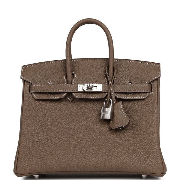 Hermes Birkin 25 Etoupe Togo Palladium Hardware