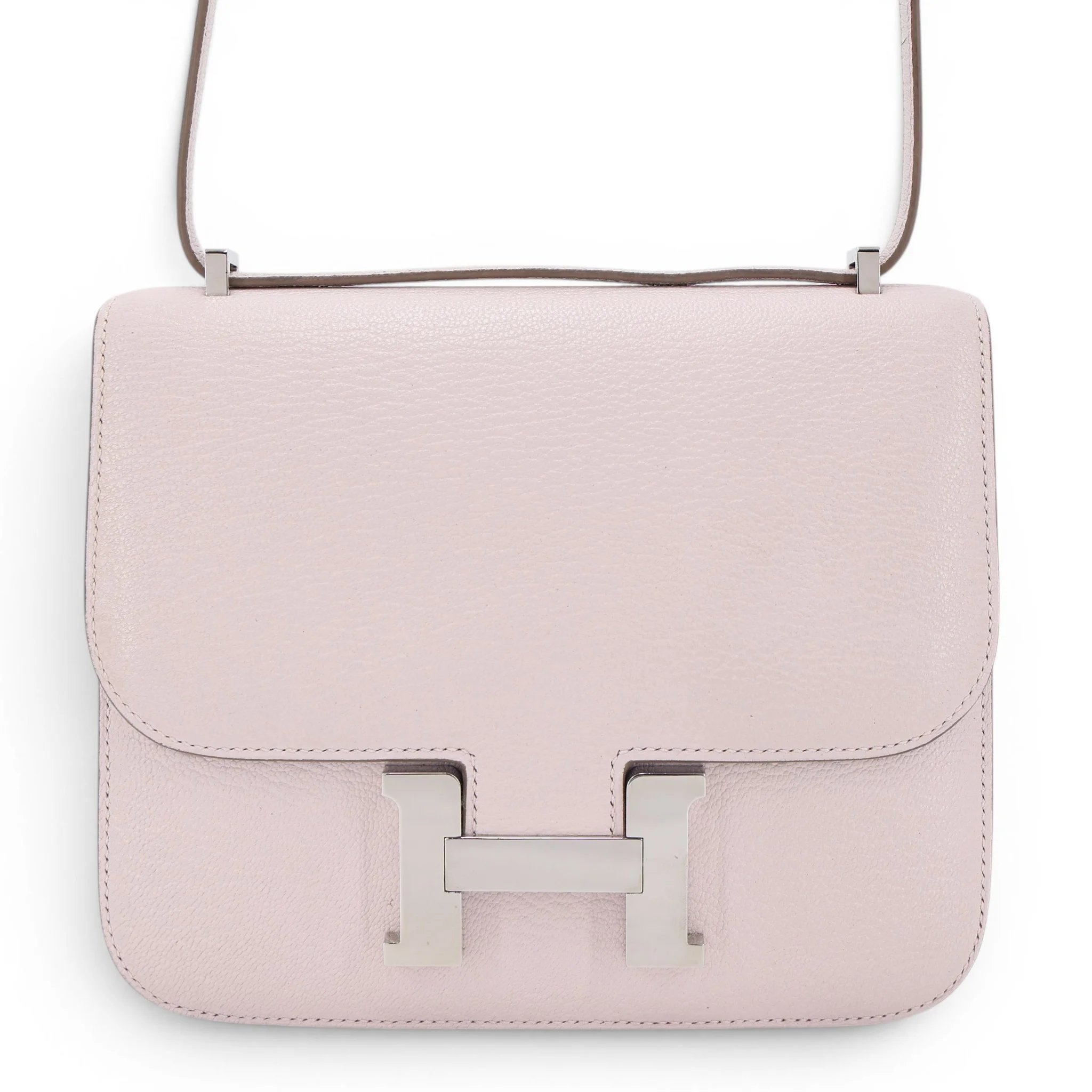 Very Good ( Rank A) HERMÈS Constance Mini Mauve Pale (09) Chevre Palladium hardware B (2023)