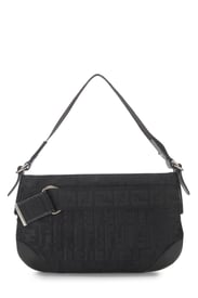 Fendi Black Nylon Zucca Shoulder Bag