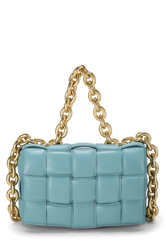 Blue Maxi Intrecciato Padded Chain Cassette