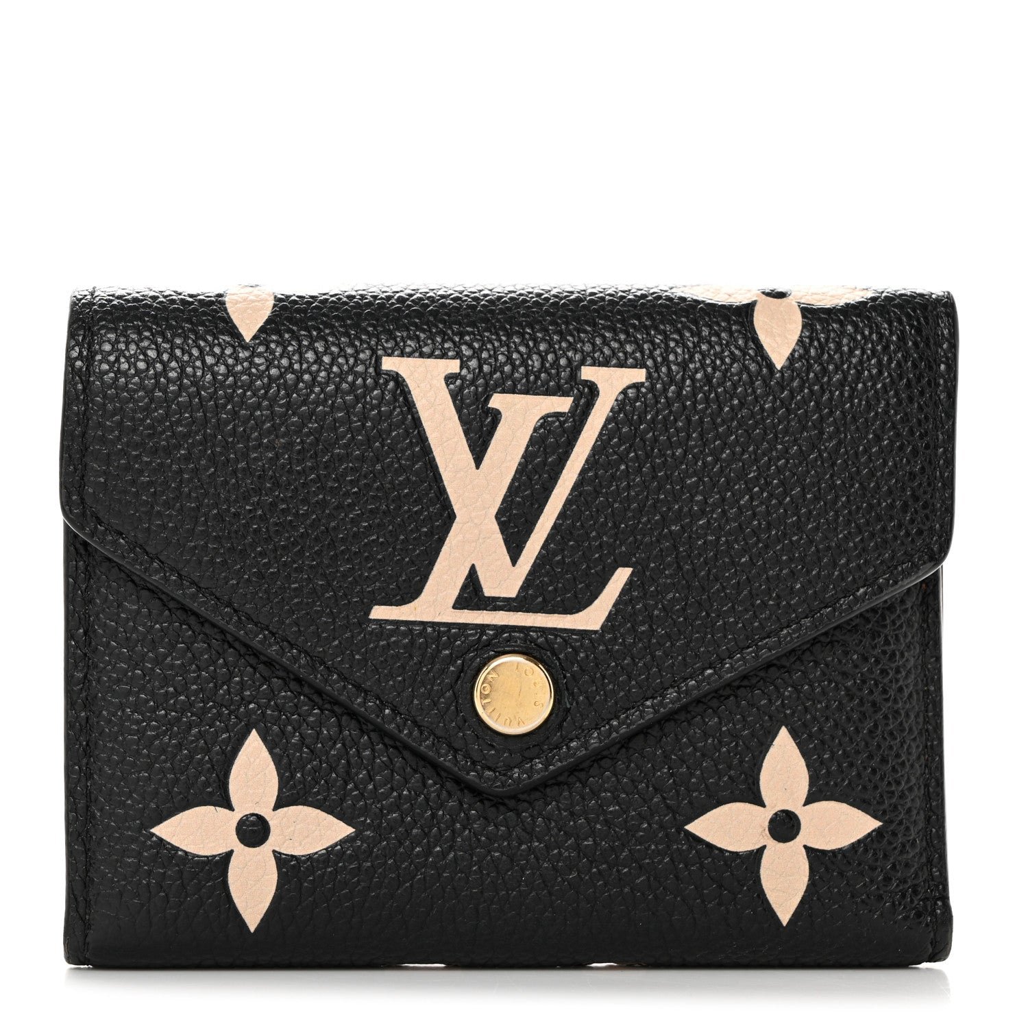 Louis Vuitton Empreinte Monogram Giant Victorine Wallet Black Beige