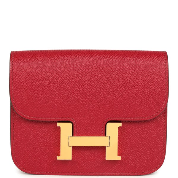 Hermes Hermes Constance Slim Wallet Rubis Epsom Gold Hardware
