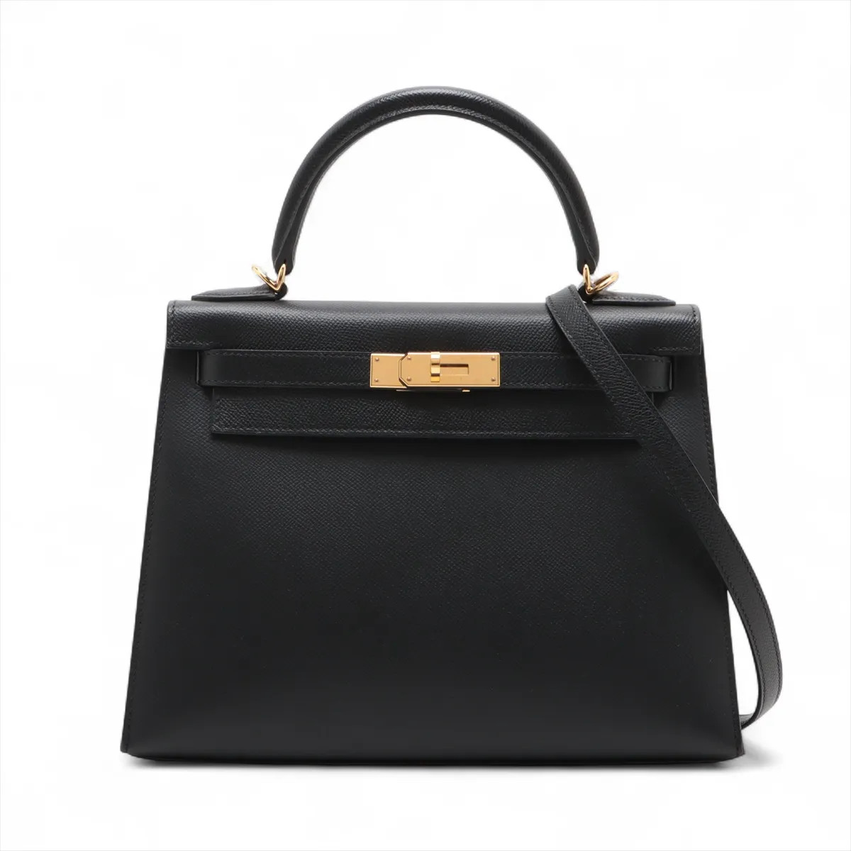Hermès Kelly 28 Serie Veau Epsom Black Gold Metal Fittings