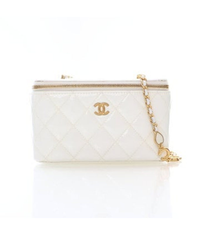Chanel Interlocking Cc Long Vanity Case Small