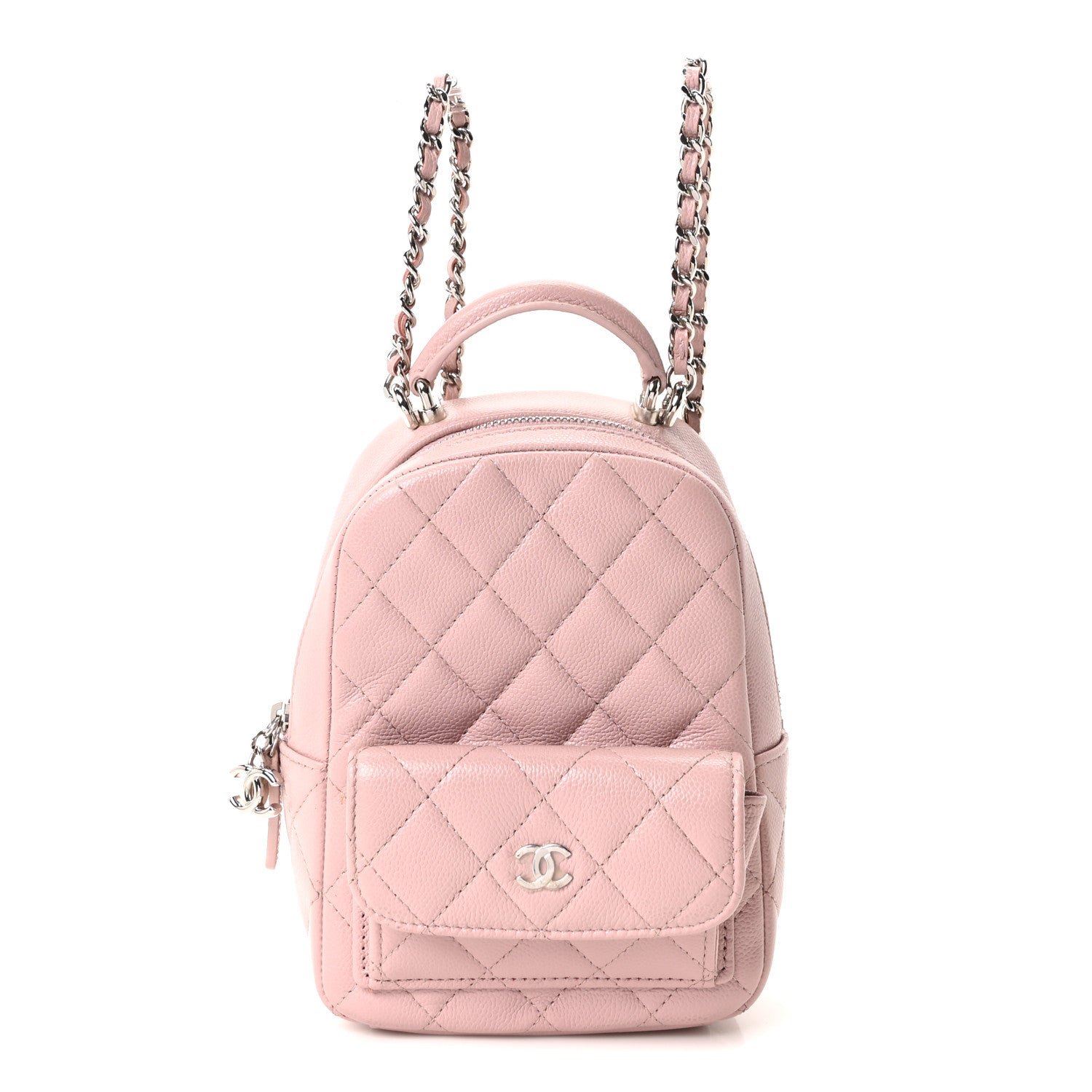 Chanel Caviar Quilted CC Mini Classic Backpack Pink