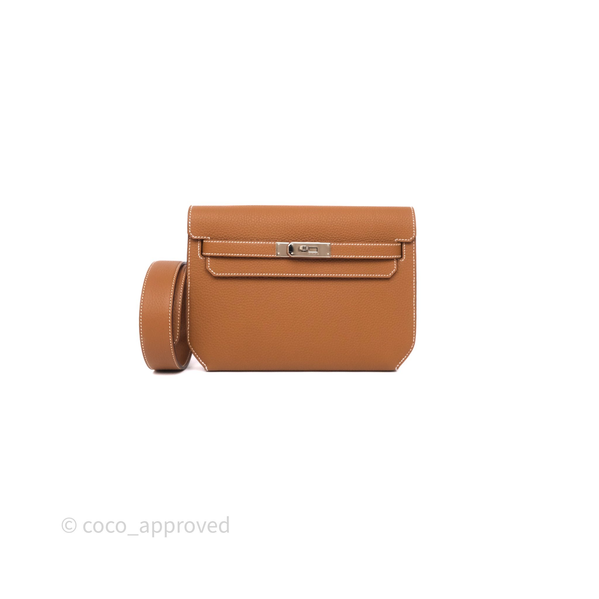 Hermès Kelly Depeches 25 Pouch Gold 37 Togo Palladium Hardware