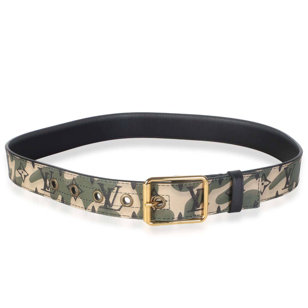 x TM Green Beige Monogramouflage Canvas Belt 85/34