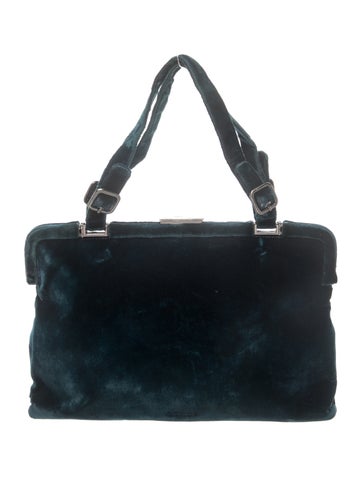 Velvet Top Handle Bag Vintage