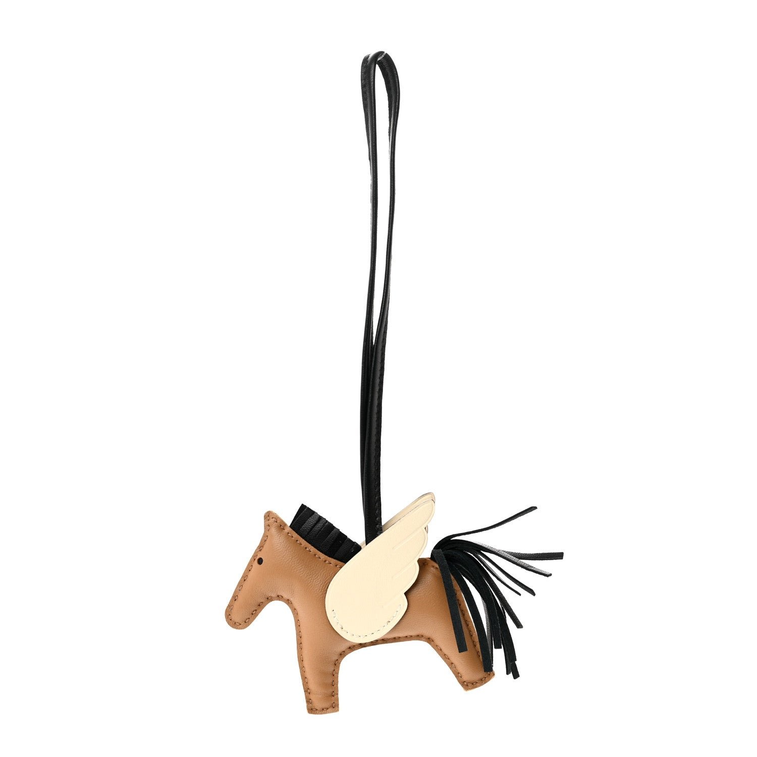 Hermes Milo Lambskin Grigri Rodeo Pegase Horse Bag Charm PM Chai Black Nata