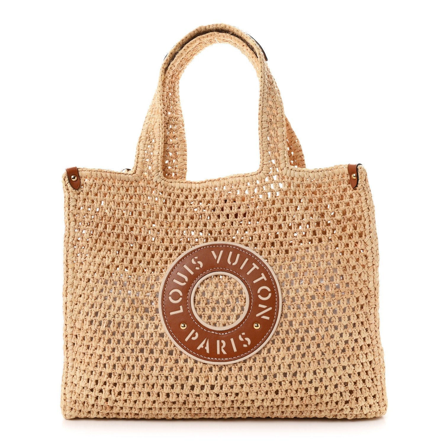 Louis Vuitton Raffia Calfskin By The Pool OnTheGo MM Natural