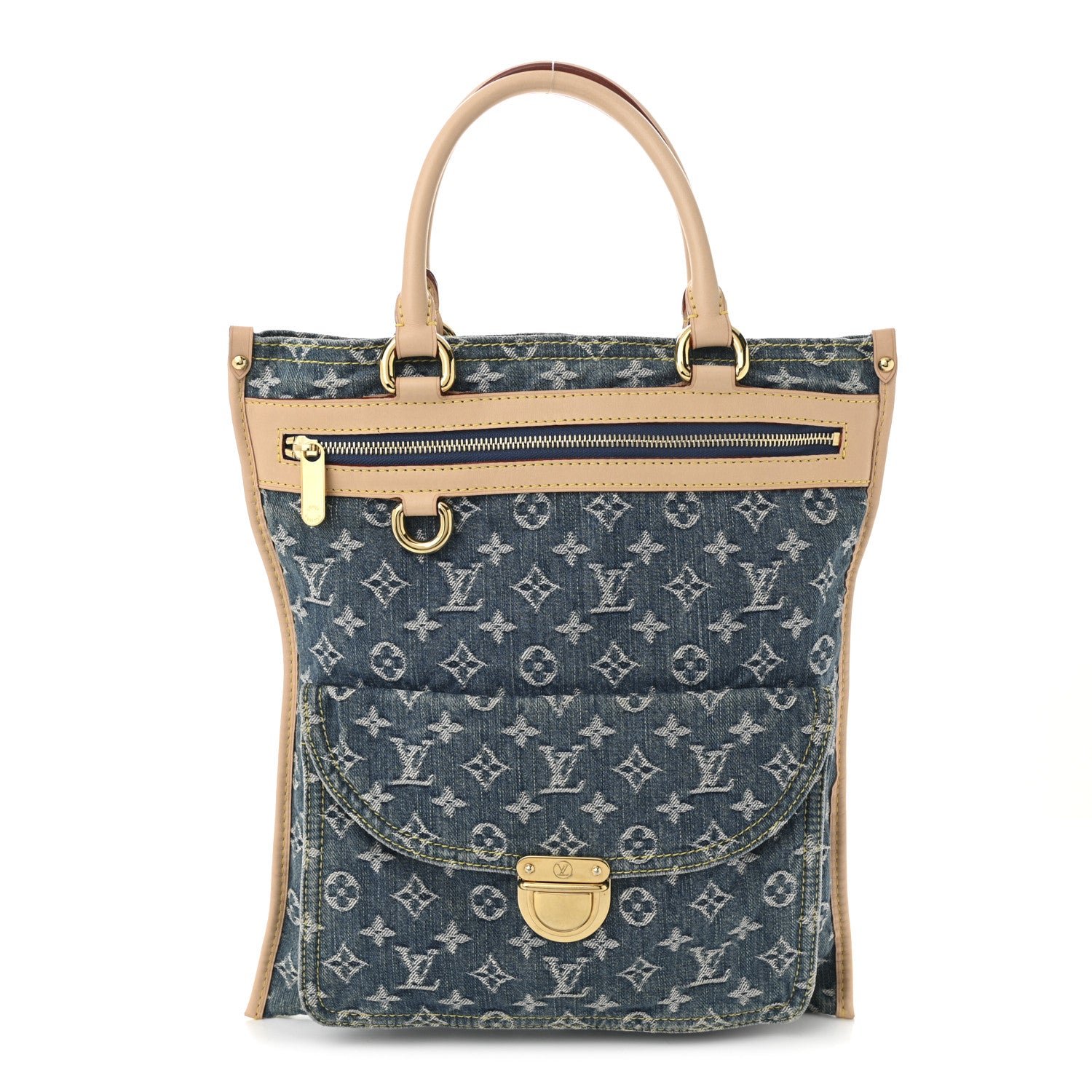 Louis Vuitton Monogram Denim Sac Plat Blue