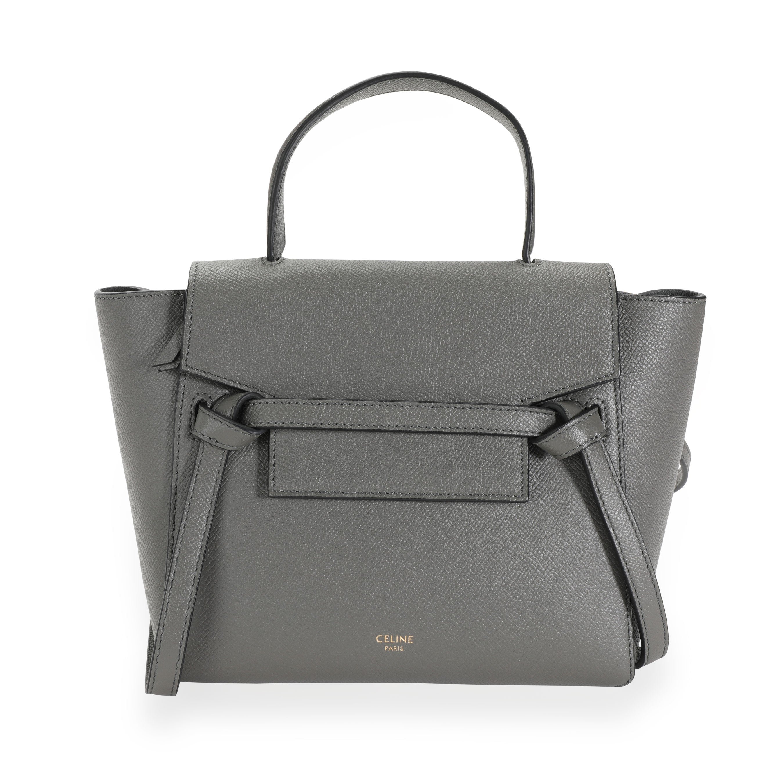 Celine Grey Grained Calfskin Nano Belt Bag