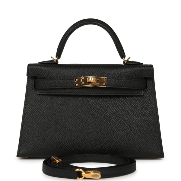 Hermes Hermes Kelly Sellier 20 Black Epsom Gold Hardware