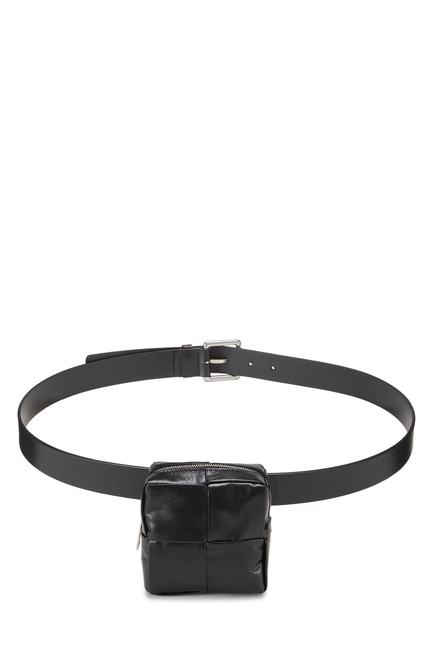 Black Maxi Intrecciato Cassette Belt Bag 100