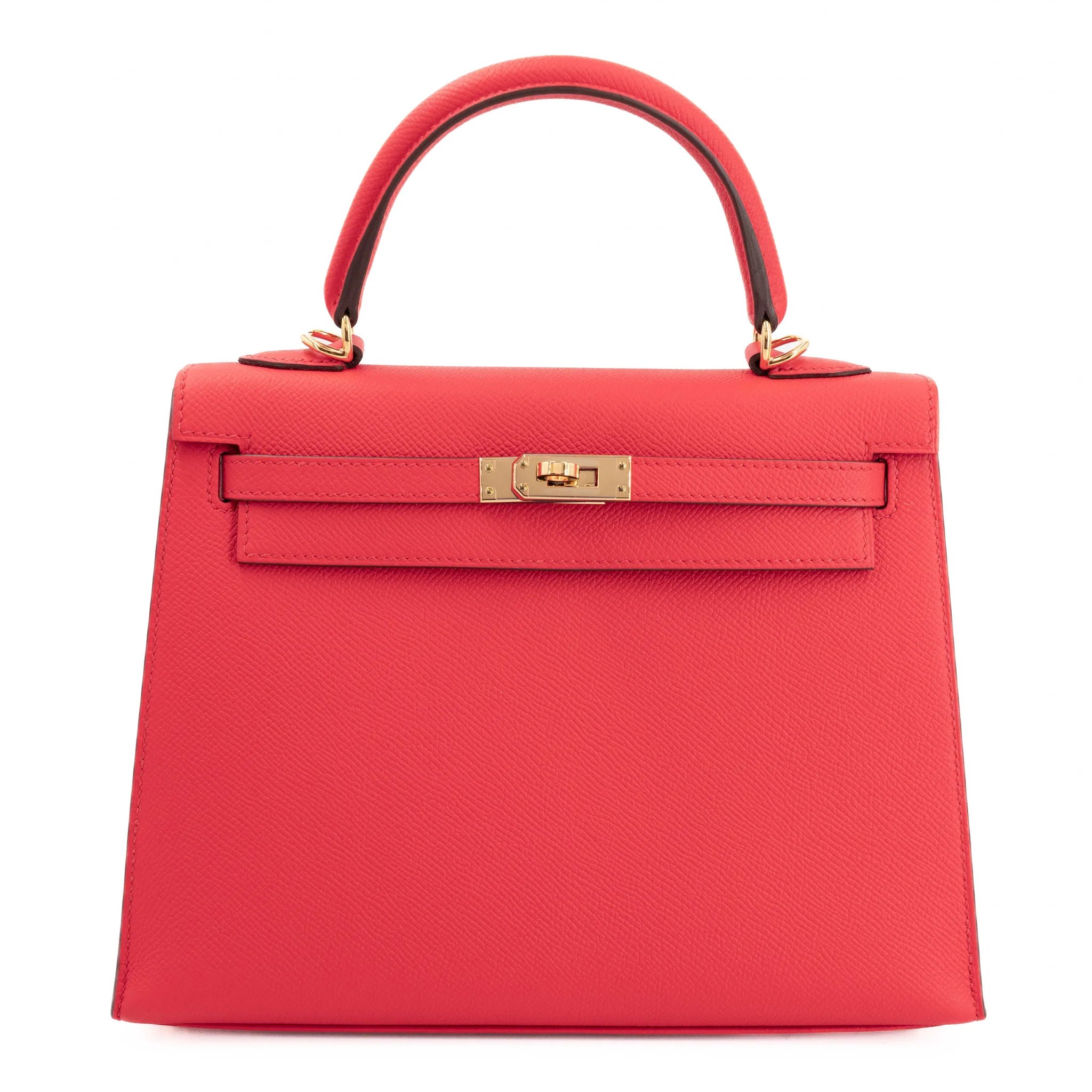 Unused ( Rank NS ) HERMÈS Kelly 25 Sellier Rouge de Coeur (S3) Epsom Gold hardware C (2018)