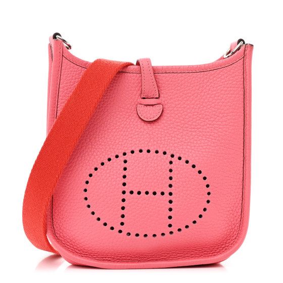 Hermes Taurillon Clemence Amazone Evelyne TPM Rose Azalee Rouge Pivoine
