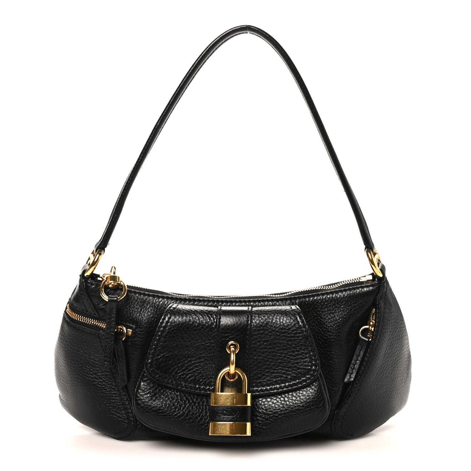 Chloe Grained Calfskin The 99 Shoulder Bag Black