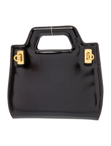 Patent Leather Top Handle Bag