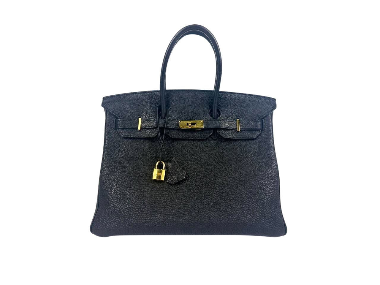 Hermes Hermes Birkin 35, Noir, Gold Hardware, Stamp Square N, Preowned in Dustbag MA001