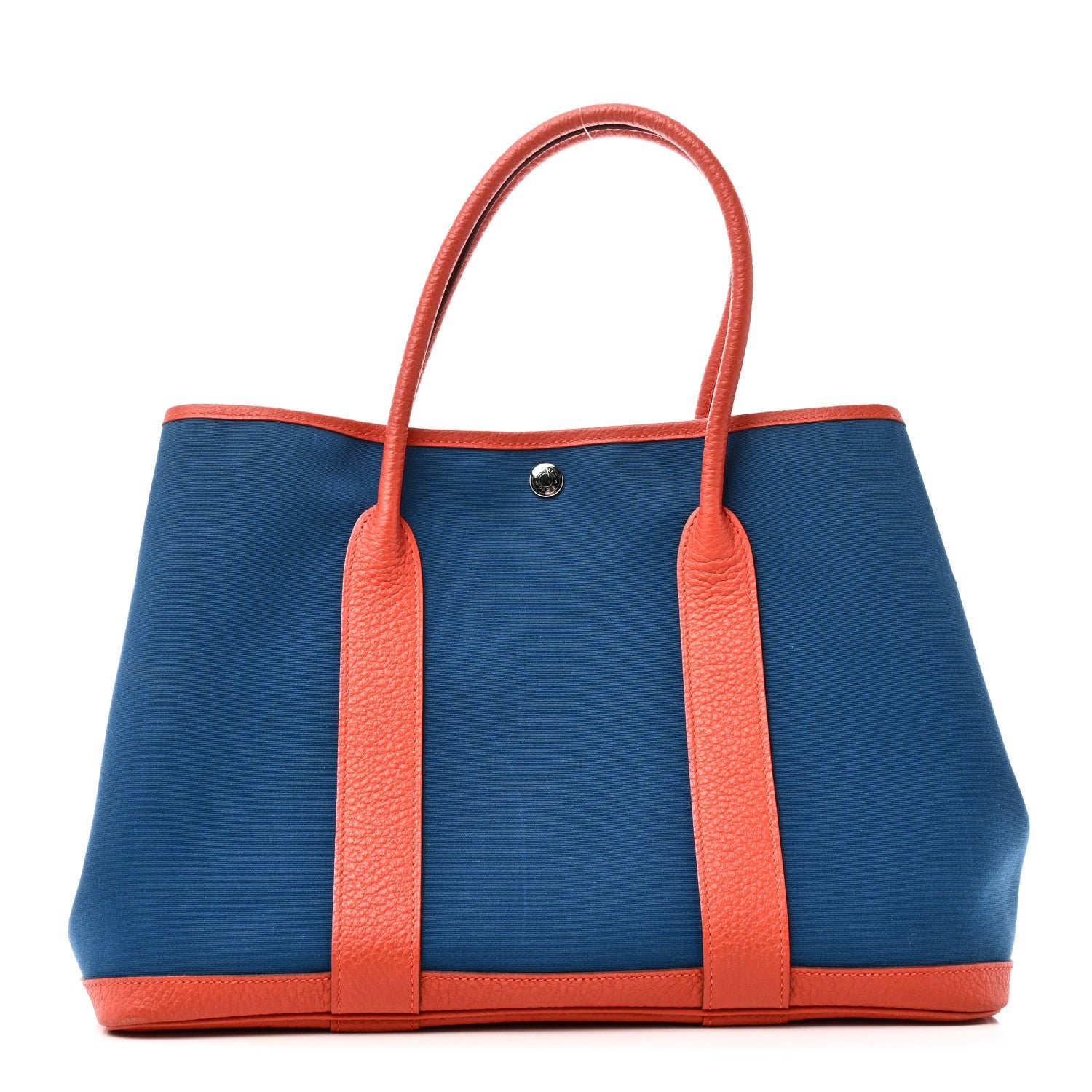 Hermes Toile Negonda Garden Party Tote 36 MM  Bleu Zanzibar Capucine