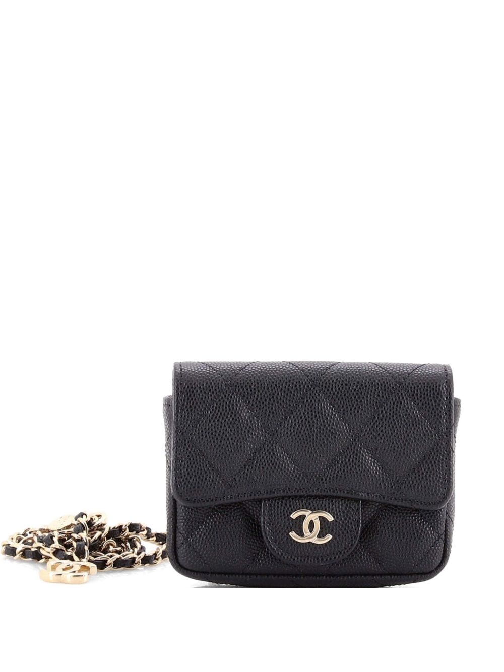 Classic Flap Chain Quilted Caviar Mini belt bag