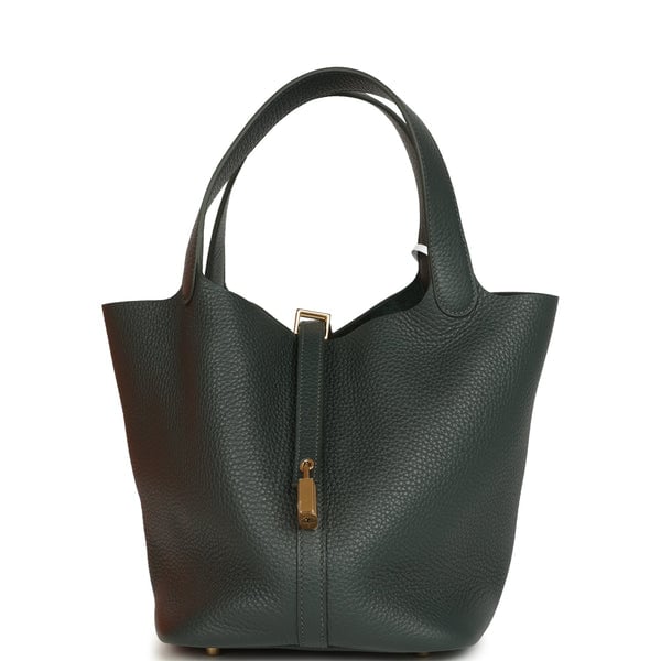 Hermes Hermes Picotin Lock 22 Vert Mangrove Clemence Gold Hardware
