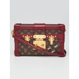 Louis Vuitton Louis Vuitton Burgundy Monogram Canvas Petite Malle Bag