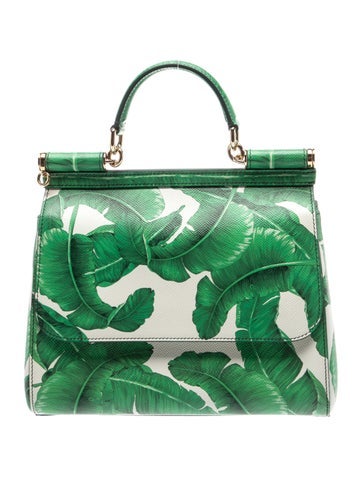 Leather Banana Leaf Print Sicily Medium