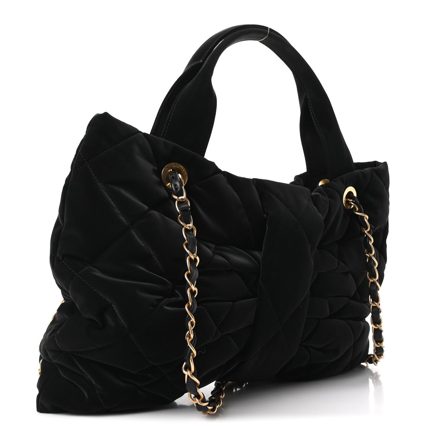 Chanel Velvet Effect Nylon Quilted Bow Bag Black