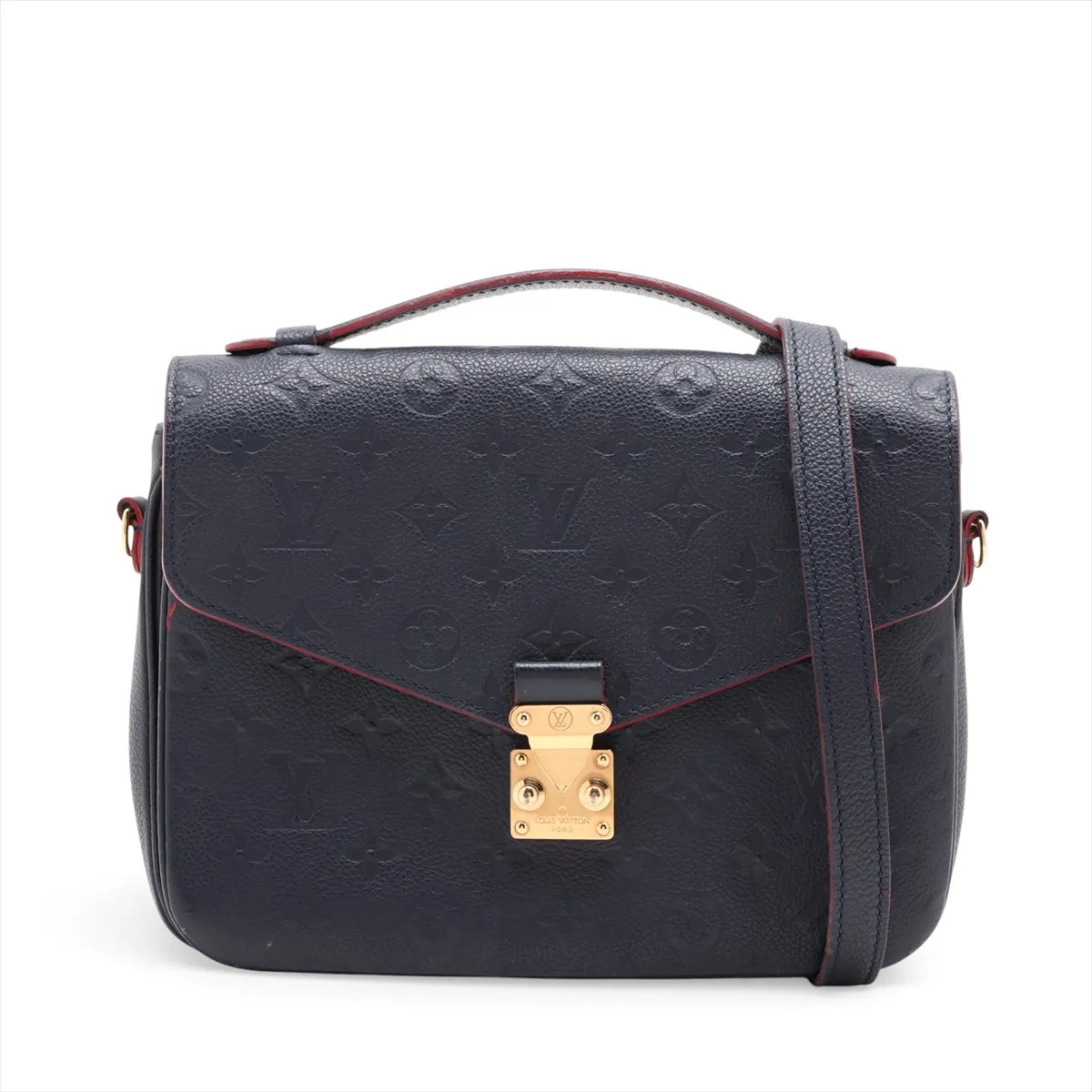 Louis Vuitton monogram empreinte Pochette Métis MM M44071 Navy x red There was a