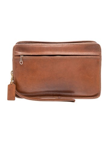 Leather Vintage Leather Portfolio Clutched Wristlet Medium