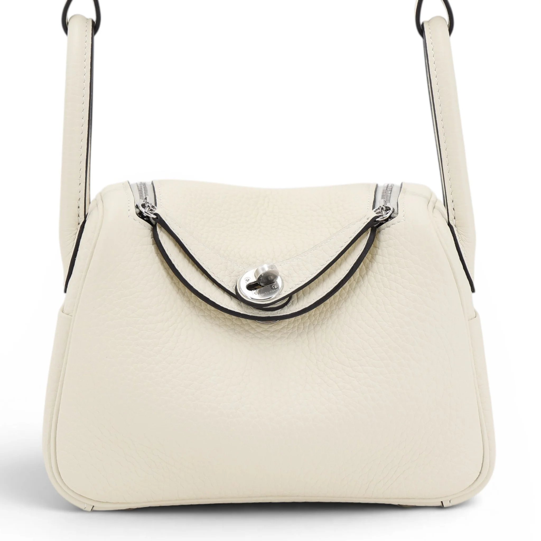 Brand New ( Rank N ) HERMÈS Mini Lindy II Cream (S0) Clemence Palladium hardware K (2025)