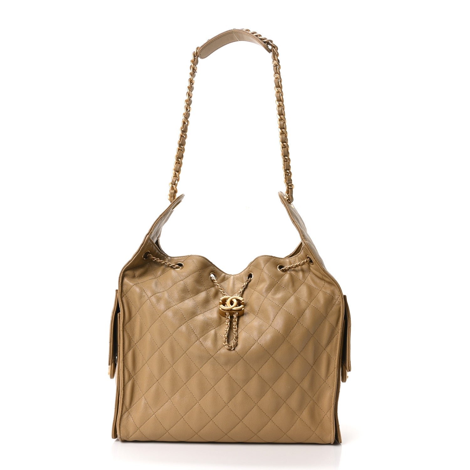 Chanel Caviar Quilted Medium Chanel 25 Handbag Dark Beige