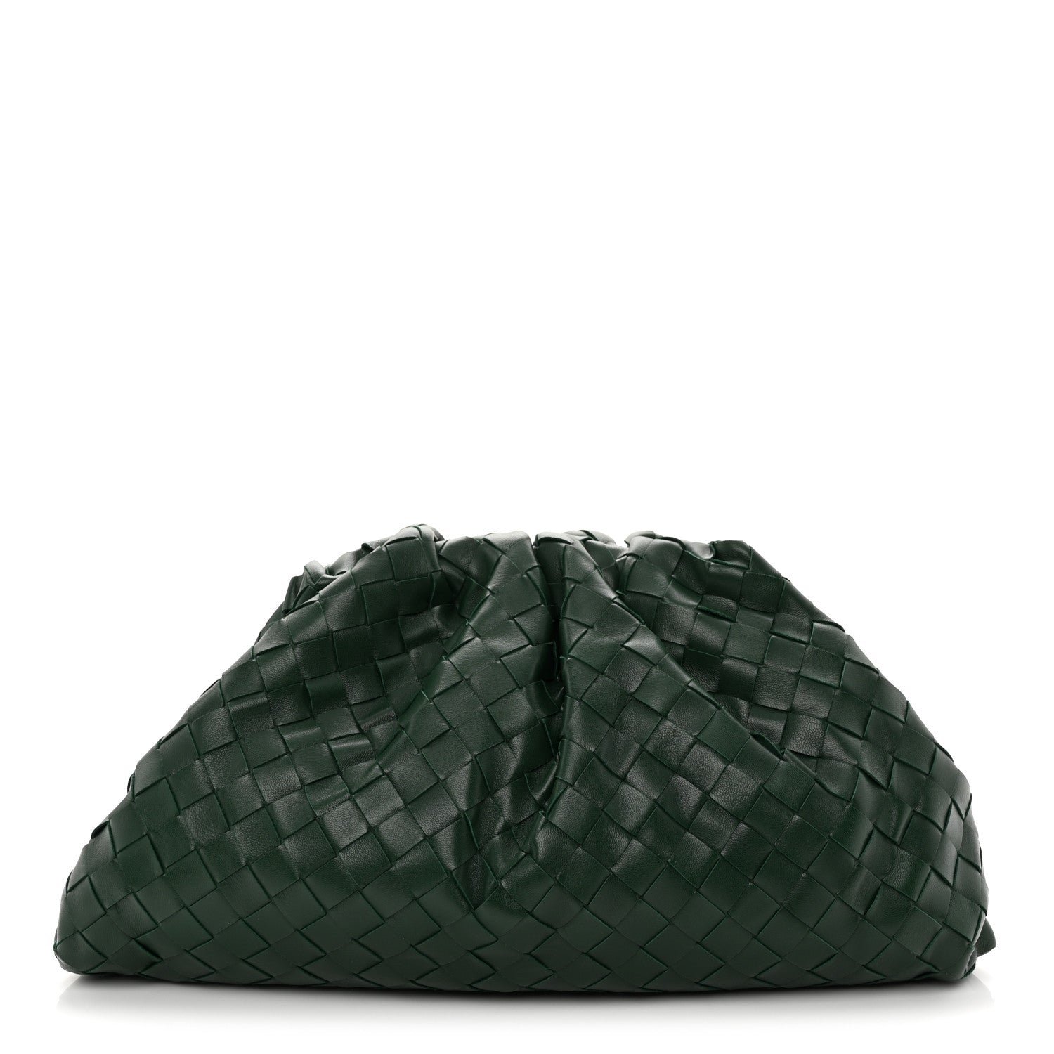 Bottega Veneta Nappa Maxi Intrecciato The Pouch Oversized Clutch Raintree