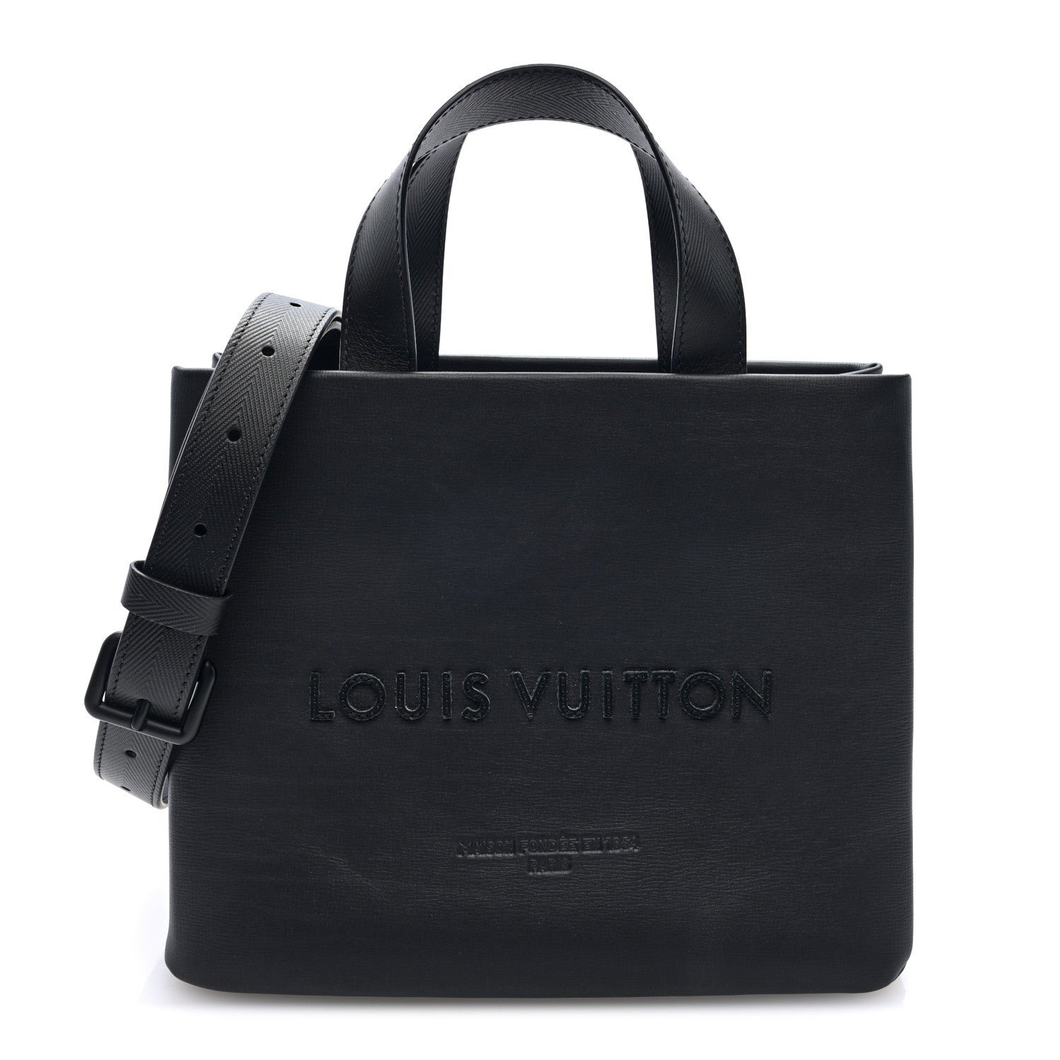 Louis Vuitton Calfskin Mini Shopper Tote  Black