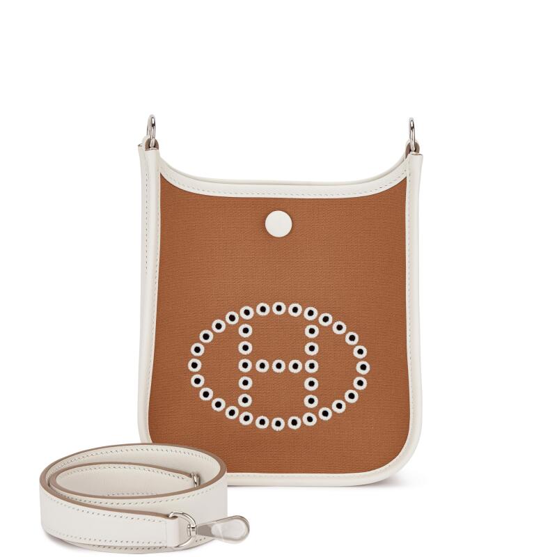Hermes Dune, Etoupe Canvas and Gris Pale Swift Neo Mini Evelyne II TPM 16 Palladium Hardware, 2024