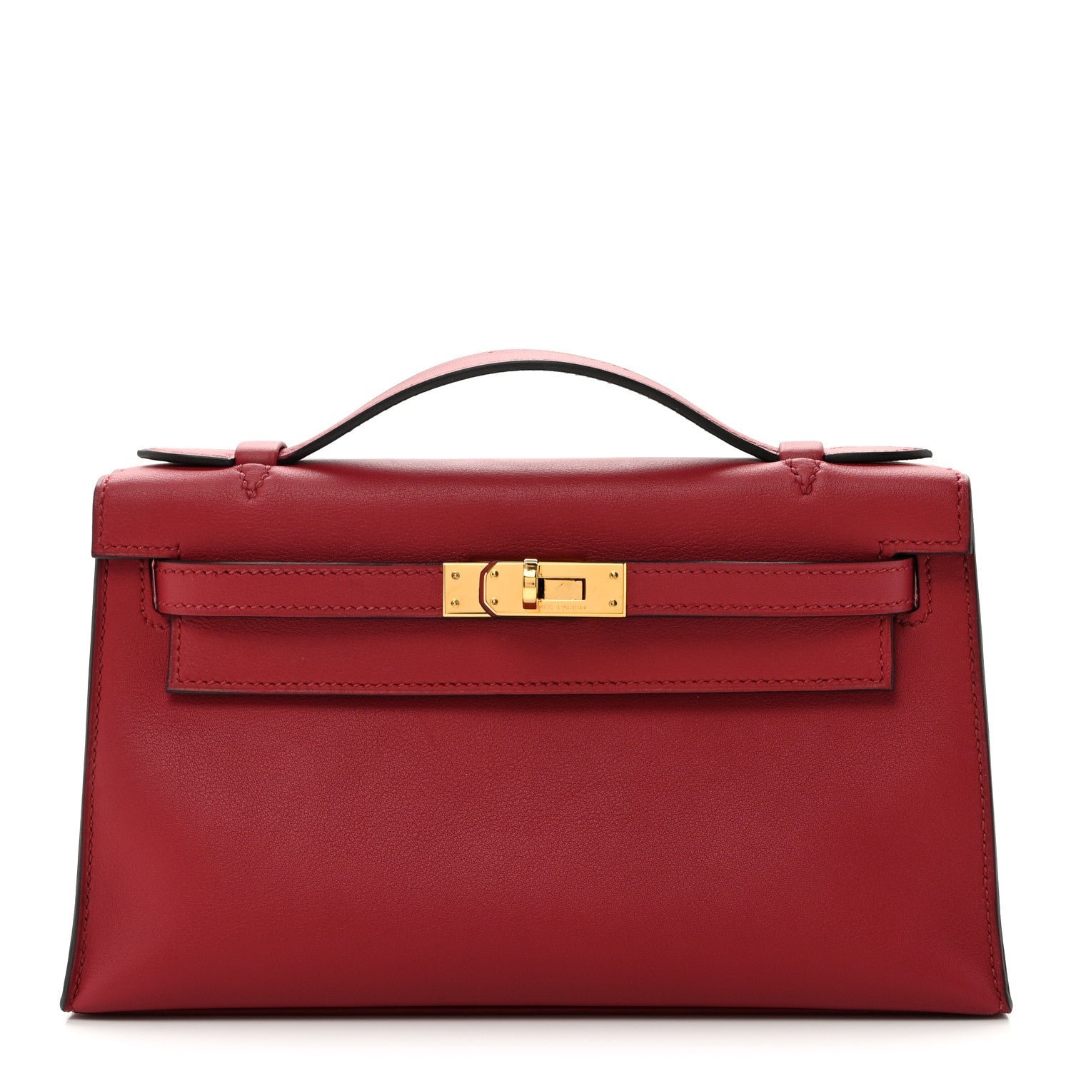 Hermes Swift Kelly Pochette Clutch Rouge Grenat