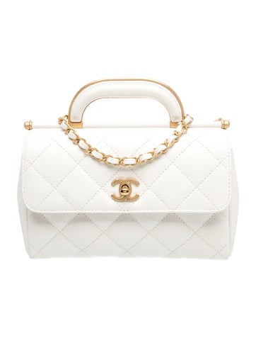 Quilted CC Top Handle Flap Bag