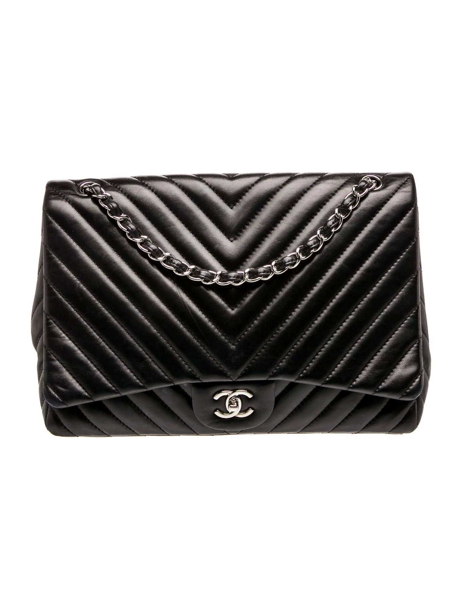 Quilted Chevron Jumbo Single Flap Bag