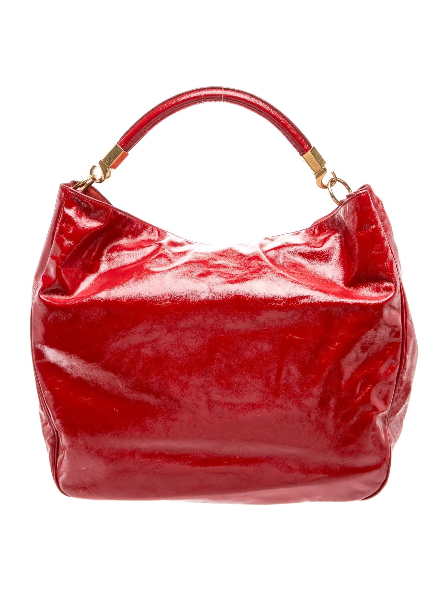 Saint Laurent Patent Leather Hobo Large