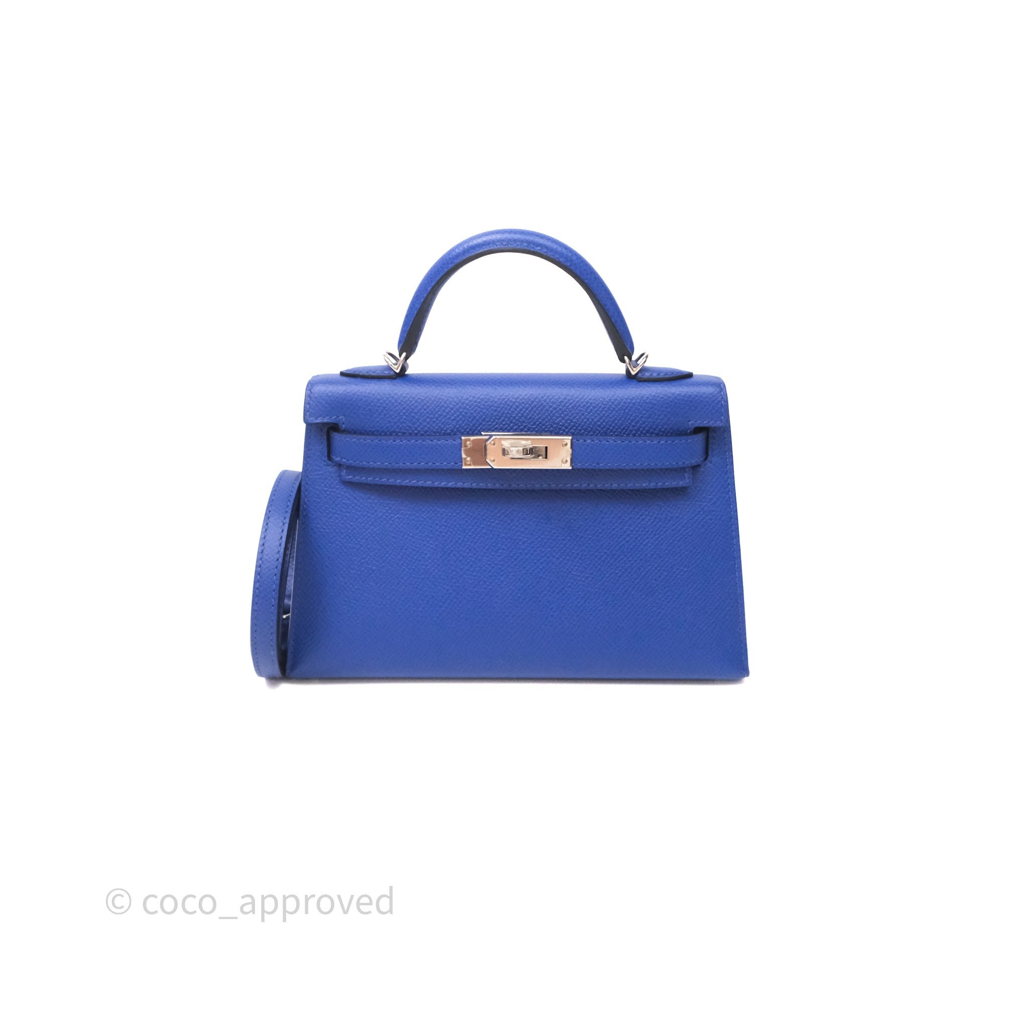 Hermes Hermès Mini Kelly Electric Blue 7T Espom Silver Hardware
