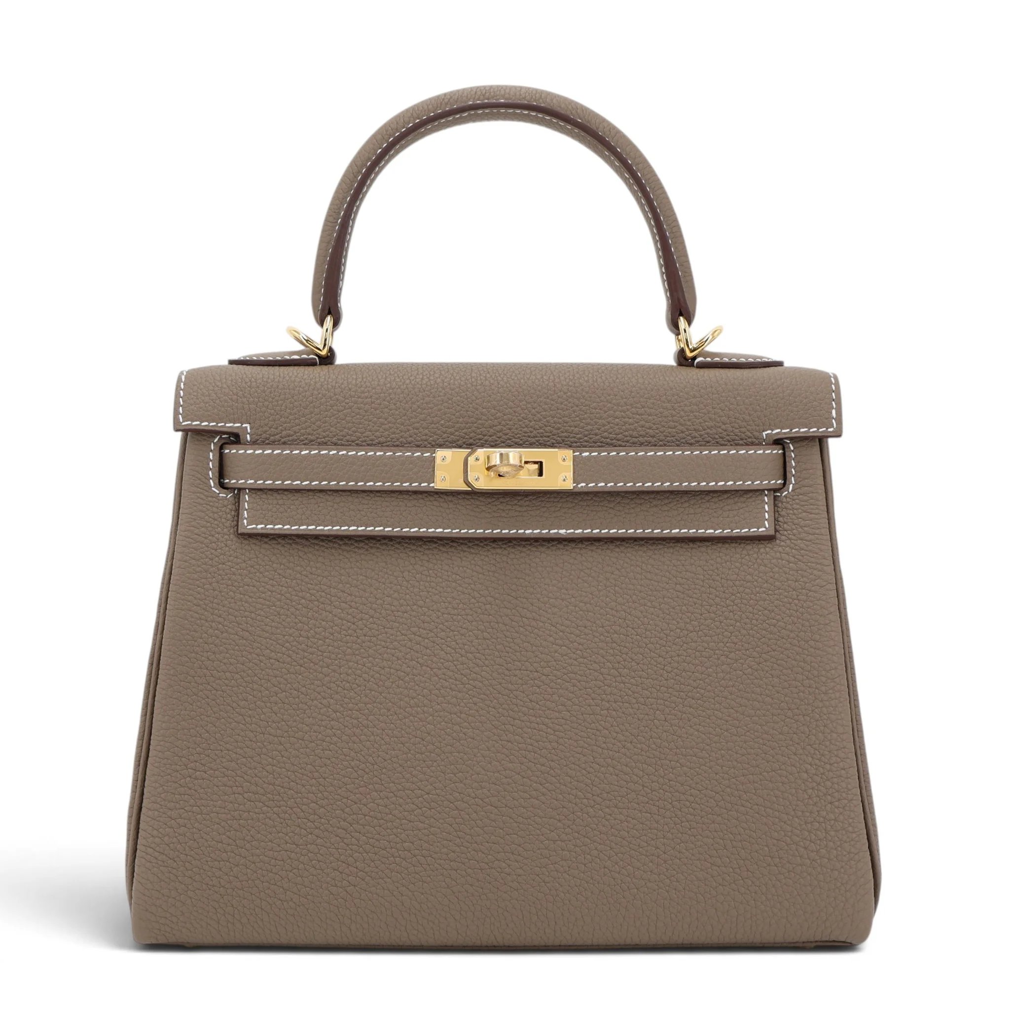 Brand New ( Rank N ) HERMÈS Kelly 25 Etoupe (18) Togo Gold hardware G (2026)