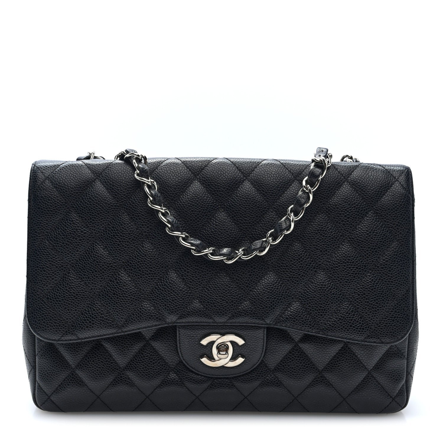 Chanel Caviar Quilted Jumbo Single Flap Black