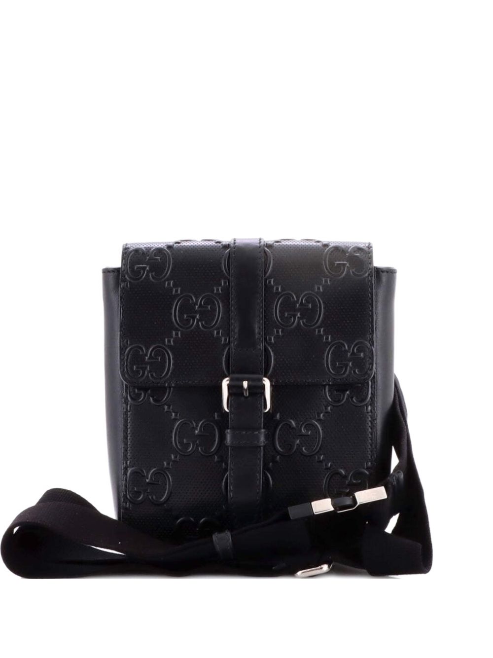 Double GG Embossed Perforated Leather belt bag