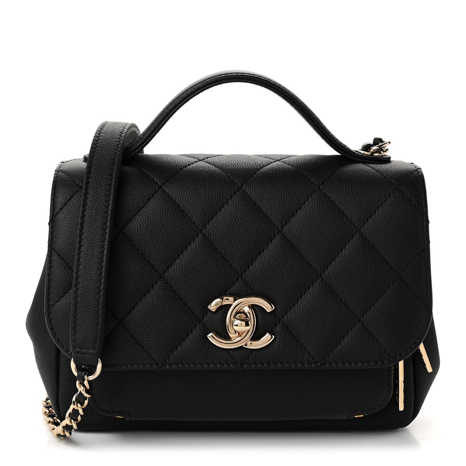 Caviar Quilted Small Business Affinity Flap Black