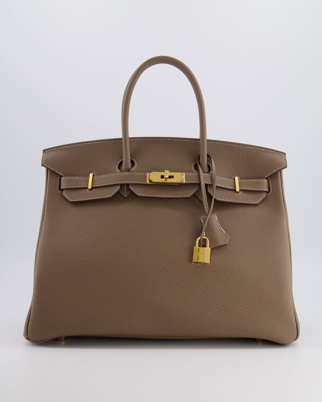 Hermes *RARE* Hermès Birkin 35 Bag in Etoupe Togo Leather with Gold Hardware