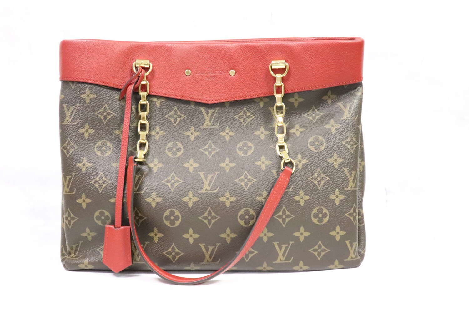 Louis Vuitton Louis Vuitton Pallas Shopper Monogram with Red, Gold Hardware, Pre-Owned