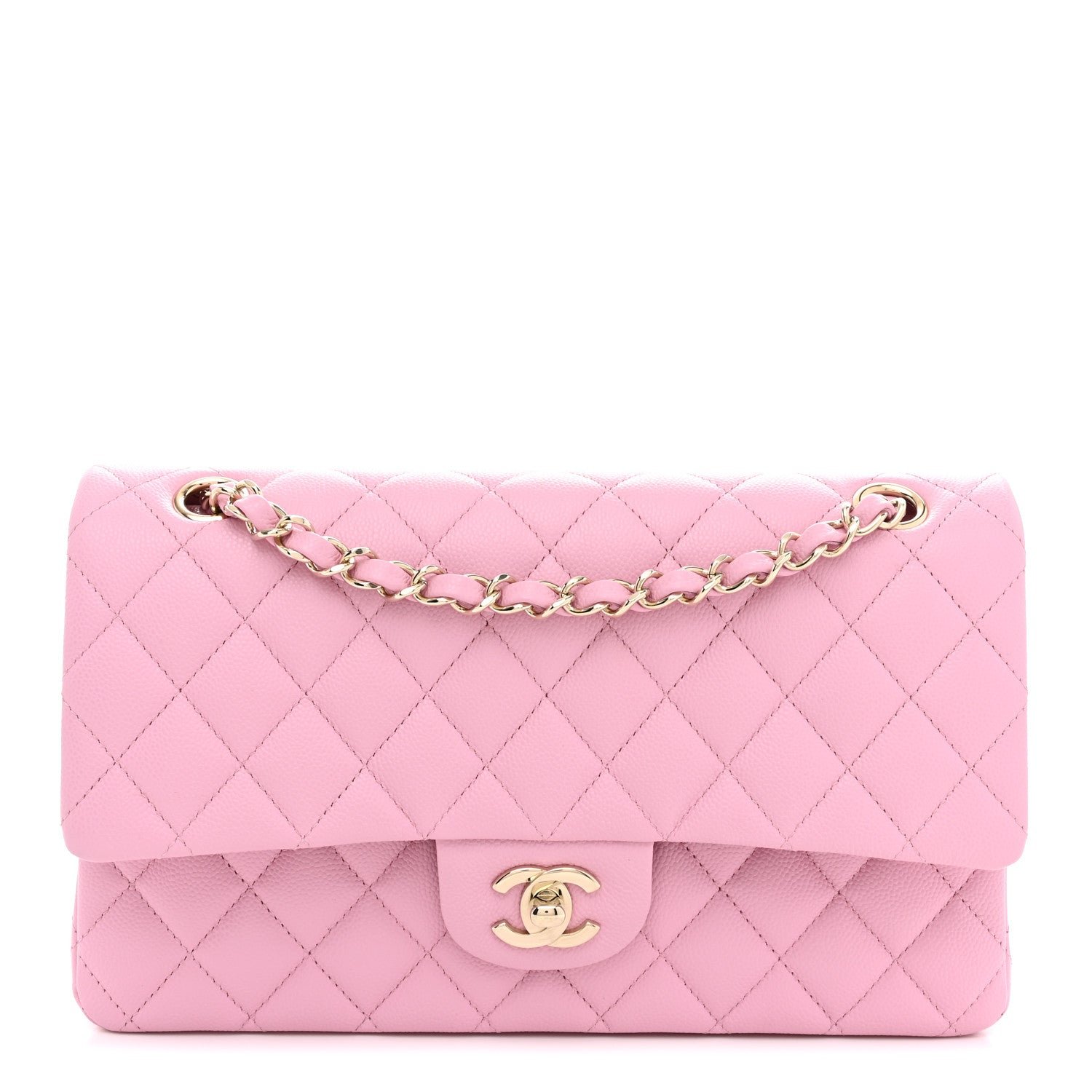 Chanel Caviar Quilted Medium Double Flap Light Pink