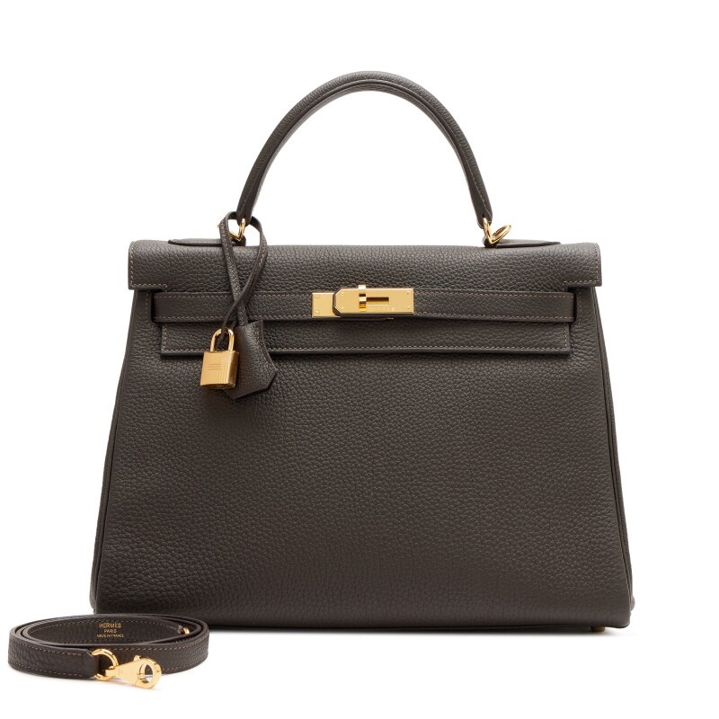 Hermes Ebene Togo Retourne Kelly 32 Gold Hardware, 2025